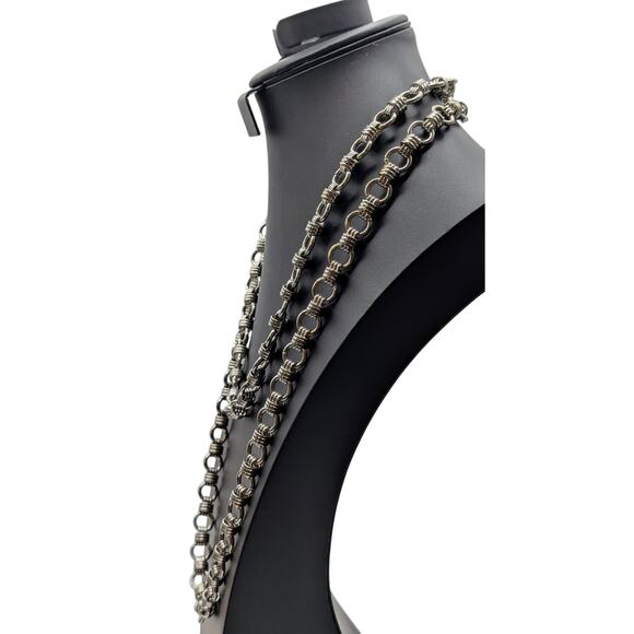 Silver Tone Heavy Chain Link 54" Necklace - Picture 2 of 6